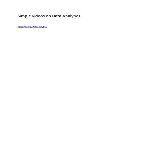 SIMPLE DATA ANALYTICS VIDEO FOR STARTERS | PDF