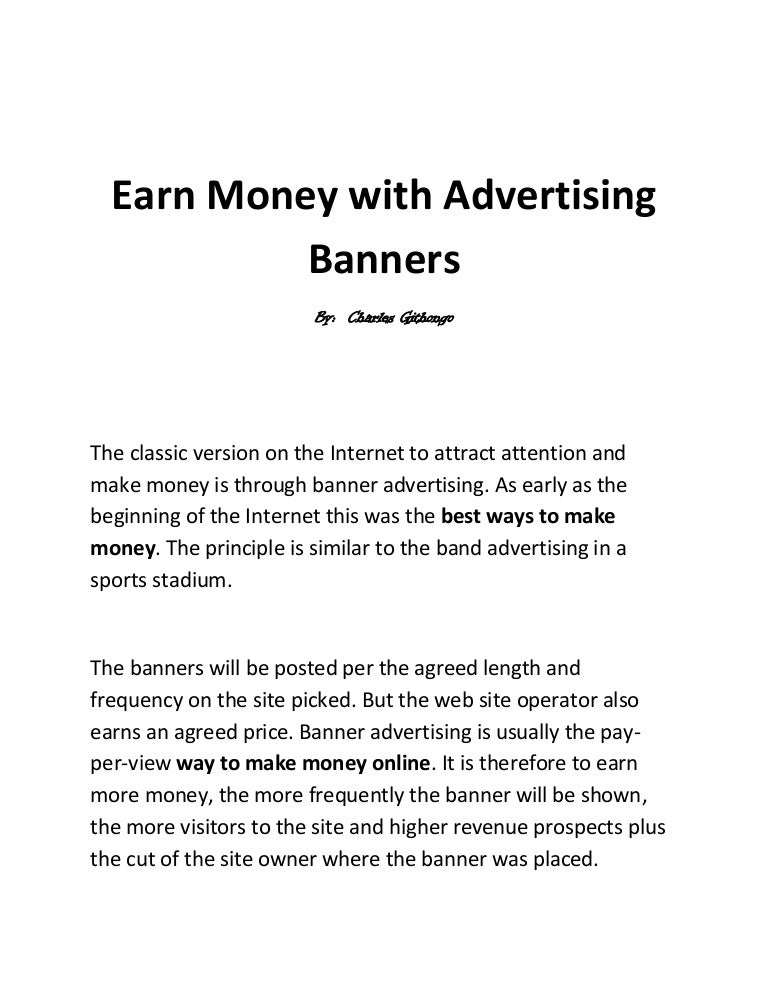 Earn Money With Advertising Banners
