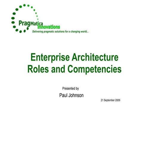 Enterprise Architecture Roles And Competencies V9