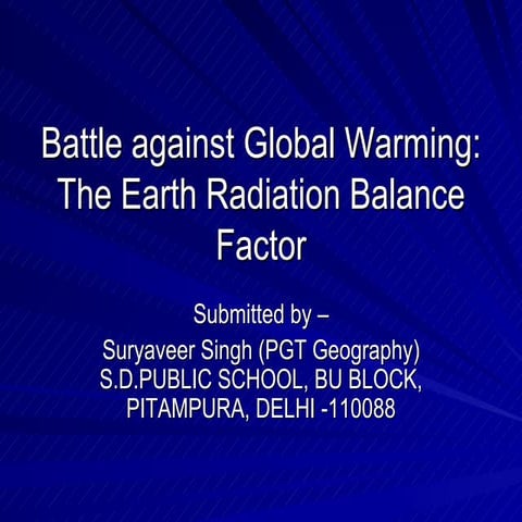 Earth Radiation Balance Project