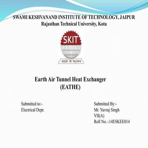 Analysis of various designing parameters for earth air tunnel heat ...