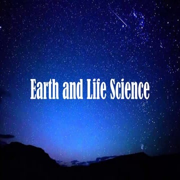 Earth and Life Science - Universe and its Origins