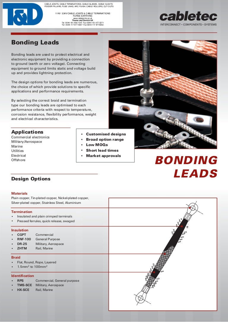 Earth Bonding Leads Copper