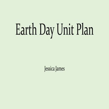Earth day unit plan