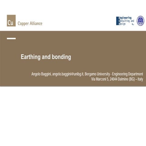 Earthing and bonding - Power cables