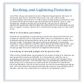 Earthing and lightning protection