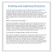 Earthing and lightning protection