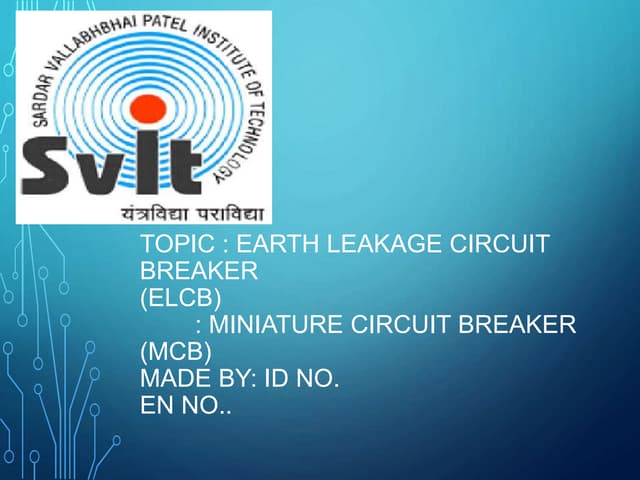 Earth leakege circuit breaker