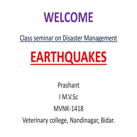 Earthquake information