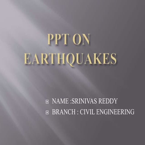 ppt on Earthquakes