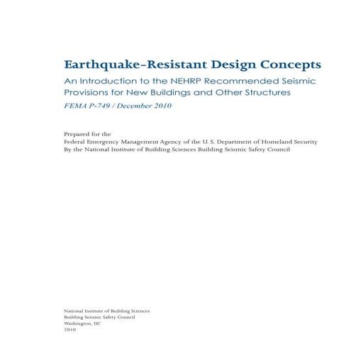 Earthquake-Resistant Design Concepts