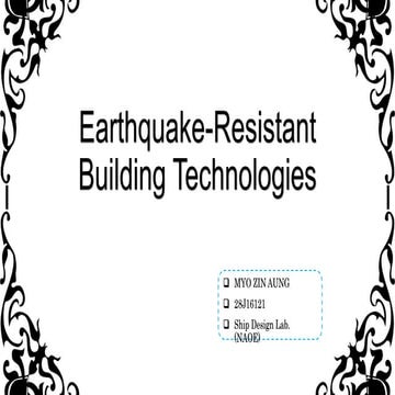 Earthquake resistant building technologies