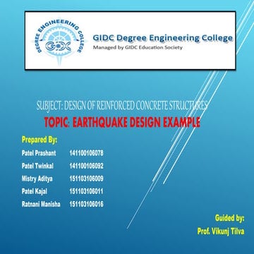 Earthquake design example 