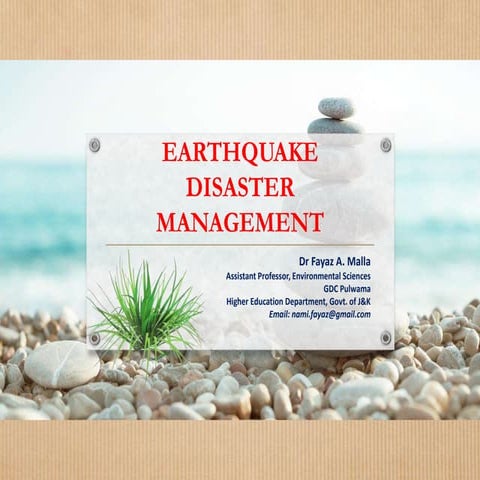 Earthquake disaster management