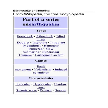Earthquake engineering