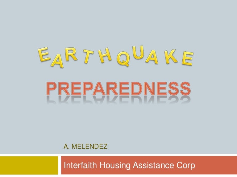Earthquake Preparedness Ppt