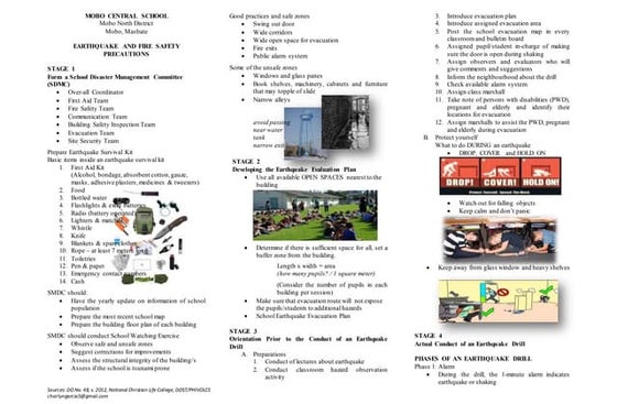 Earthquake Drill school guidelines .pdf | First Aid | Injuries