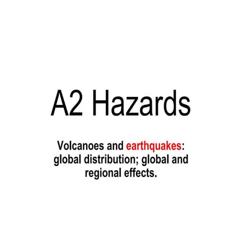Earthquakes A2 Hazards