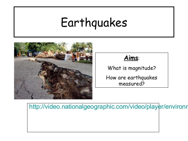 Earthquake scale examples