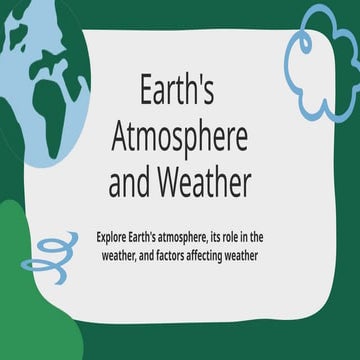 Earth's Atmosphere and Weather Education