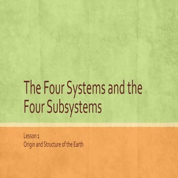 The Four Systems and the Four Subsystems