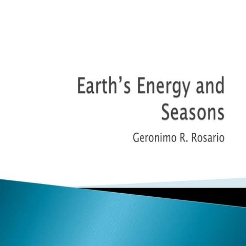 Earth's energy and seasons