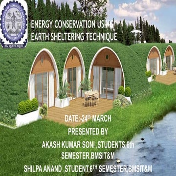 conservation of energy using earth sheltered technique | PPTX