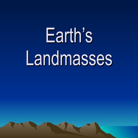 Earth’s landmasses nn
