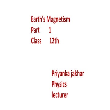 Earths magnetism part 1