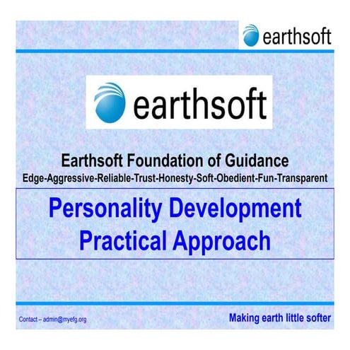 Earthsoft personality development - v1 1 - part 2 - practical