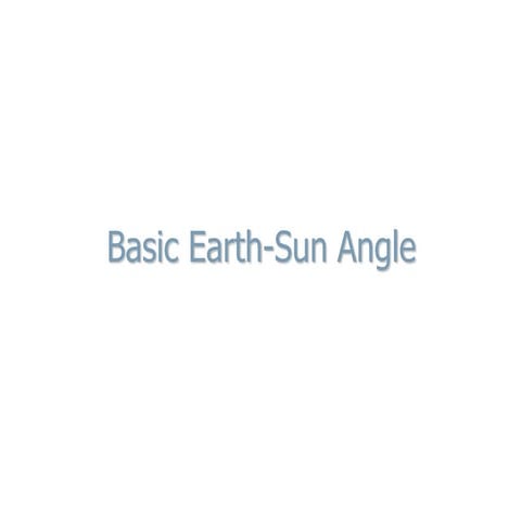 Earth sun angle