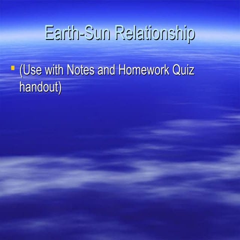 Earth sun relationship