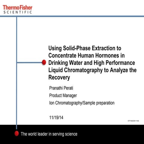 Using Solid-Phase Extraction to Concentrate Human Hormones in Drinking Water ...