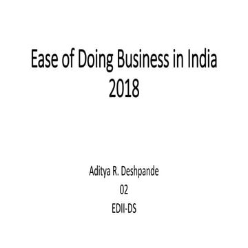 Ease of doing business 2018 | PPTX
