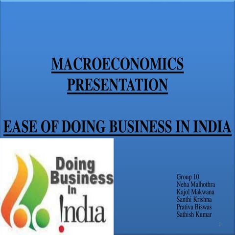 Ease of doing business in India | PPTX