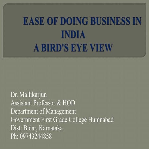 Ease of doing business in india