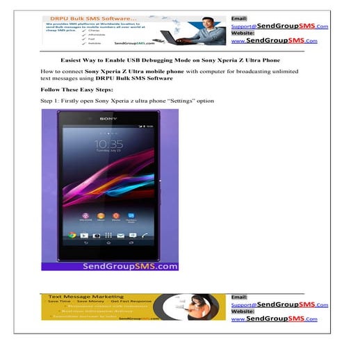 Easiest way to enable usb debugging mode on sony xperia z ultra phone