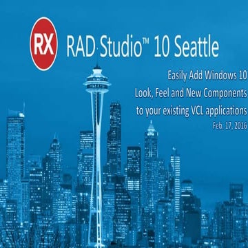 Easily add windows 10 look feel and new components to existing vcl apps