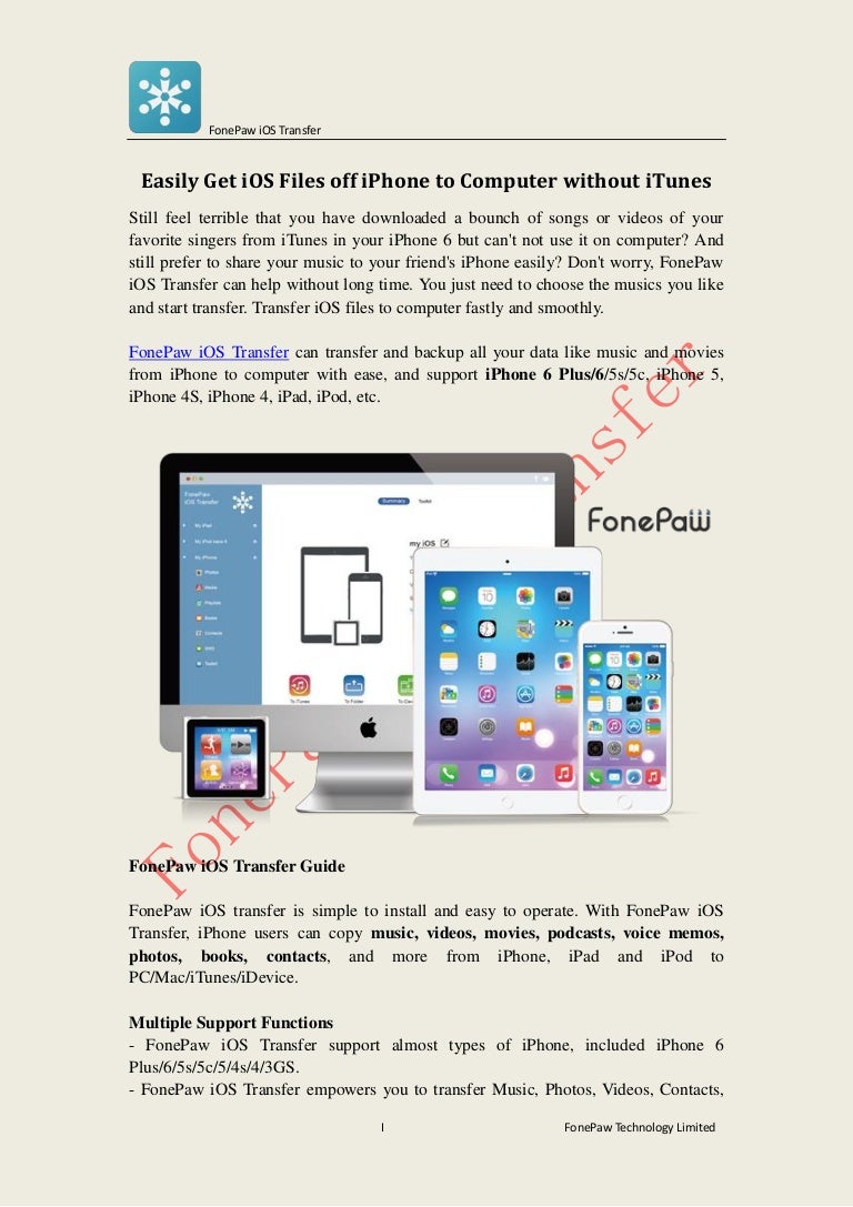 Easily Get iOS Files off iPhone to Computer without iTunes