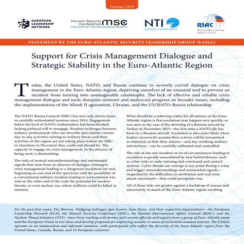 Easlg statement crisis management final