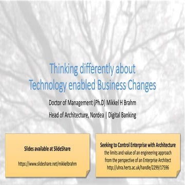 Seeking to Control Enterprise with Architecture