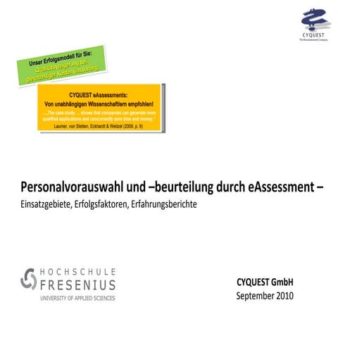 Personalvorauswahl und –beurteilung durch eAssessment9.09.10_v1_jd