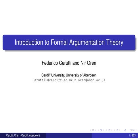 Introduction to Formal Argumentation Theory