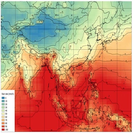 อัตรา Rain Rate ในแถบ East-Asia 