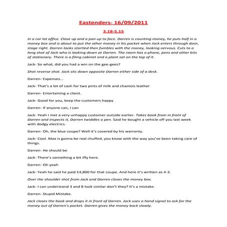 Eastenders script
