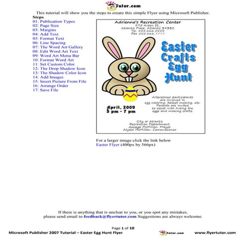 Microsoft Publisher 2007 Tutorial: Easter Egg Hunt Flyer