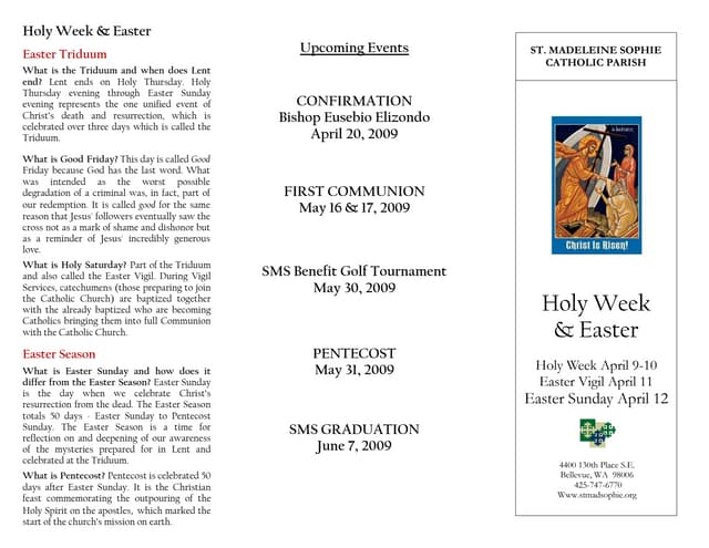 Easter Brochure 2009