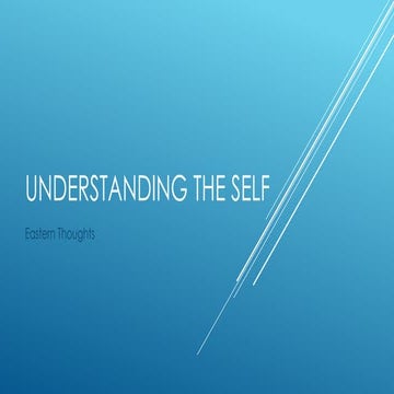 The Self in Western and Eastern Thoughts | PPTX