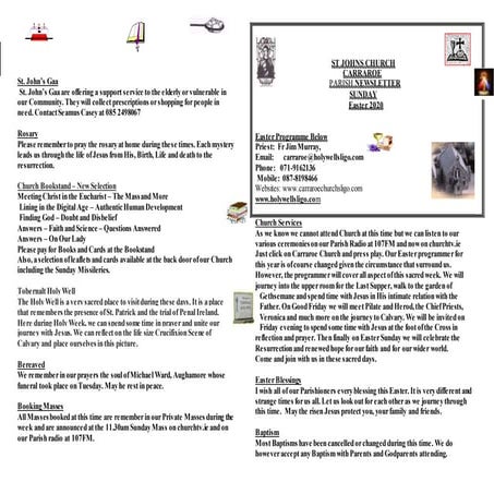 Easter Newsletter (12 April 2020)