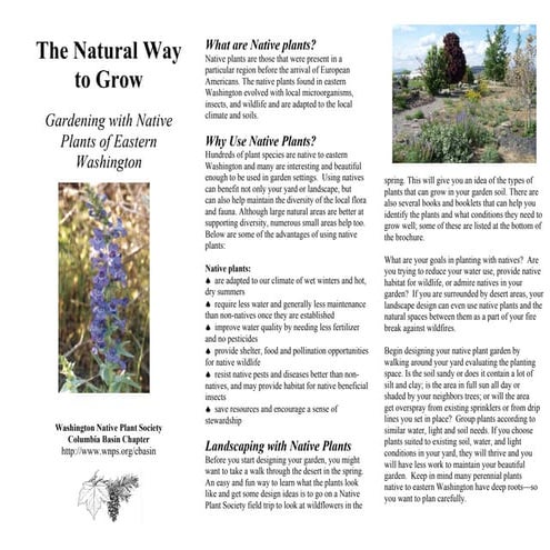 Gardening with Native Plants - Eastern Washington